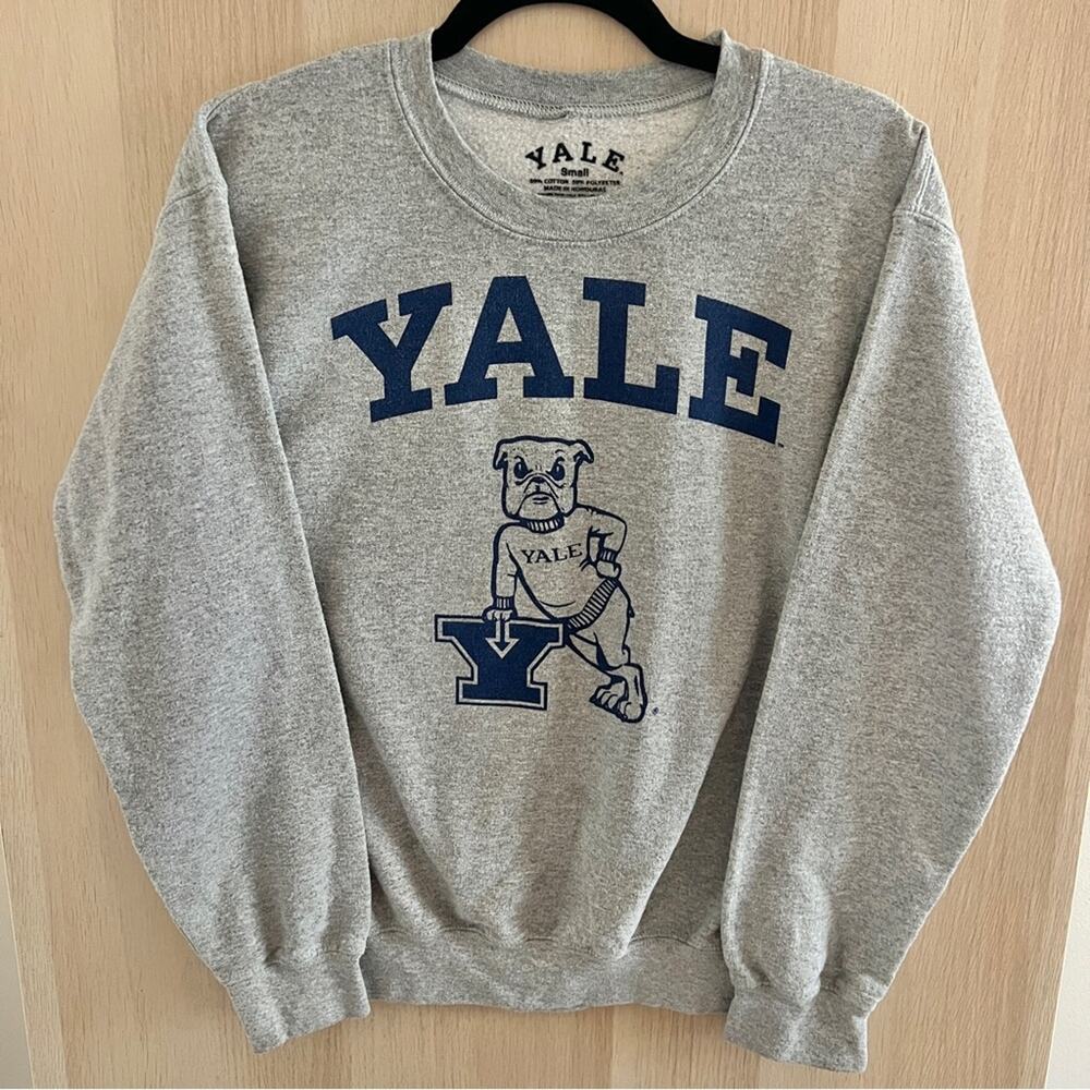 Yale Small Gray Crewneck Sweater Unisex Small